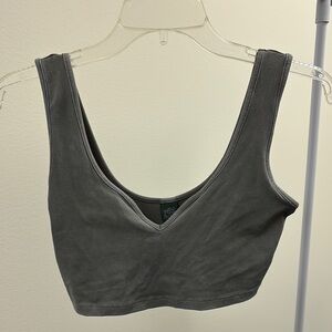 Wild Fable Gray Ribbed Crop Top